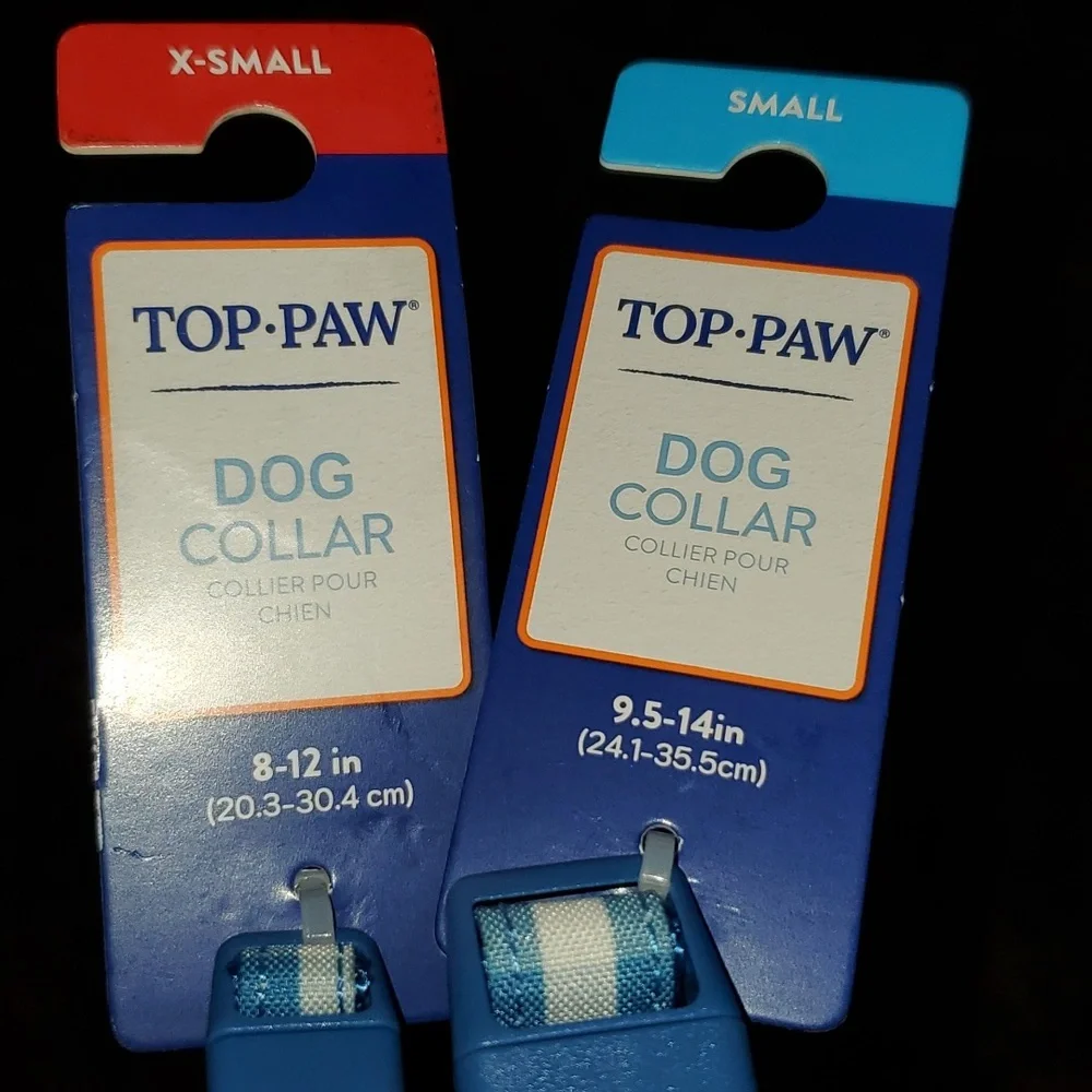 New Top Paw Blue & White Gingham Pet Plaid Dog Cat Bow Collar Xsmall & Small